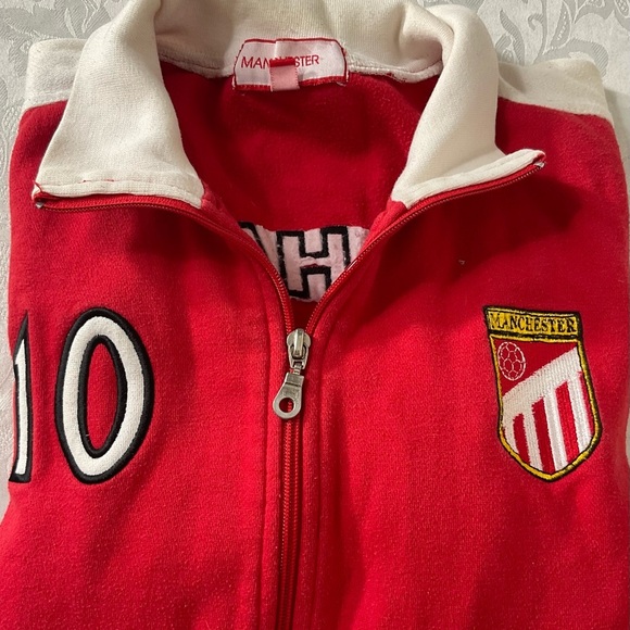 Vintage Manchester United Y2K Red Track Warm Up Jacket Youth Size Medium - Picture 10 of 10